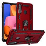 Wholesale Samsung Galaxy A20S Tech Armor Ring Grip Case with Metal Plate (Red)